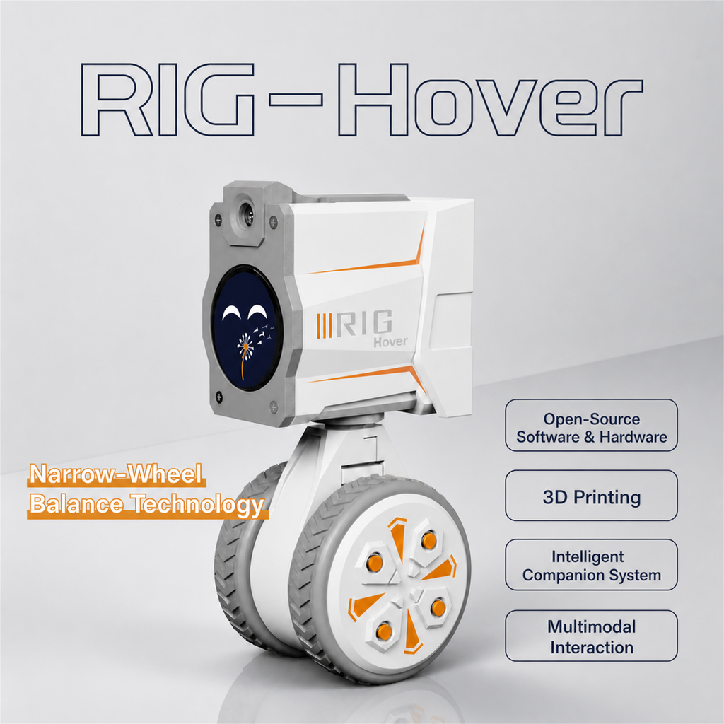 RIG Hover Fully Open-Source 3D-Printed Programmable AI Companion Robot Maker DIY Kit