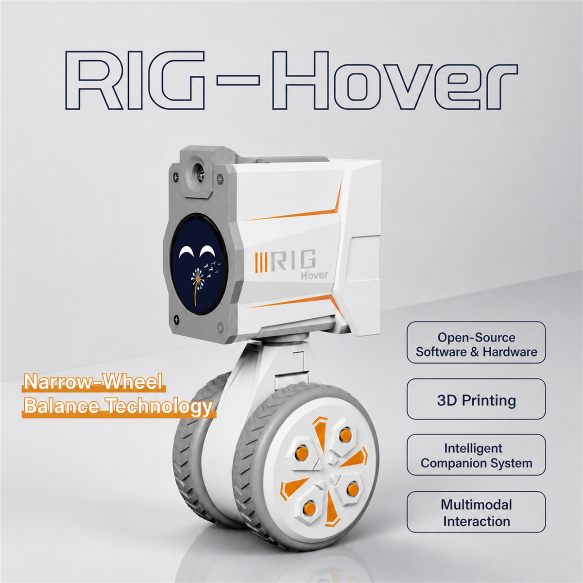 RIG Hover Fully Open-Source 3D-Printed Programmable AI Companion Robot Maker DIY Kit