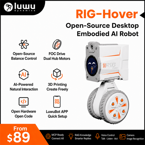 RIG Hover Fully Open-Source 3D-Printed Programmable AI Companion Robot Maker DIY Kit