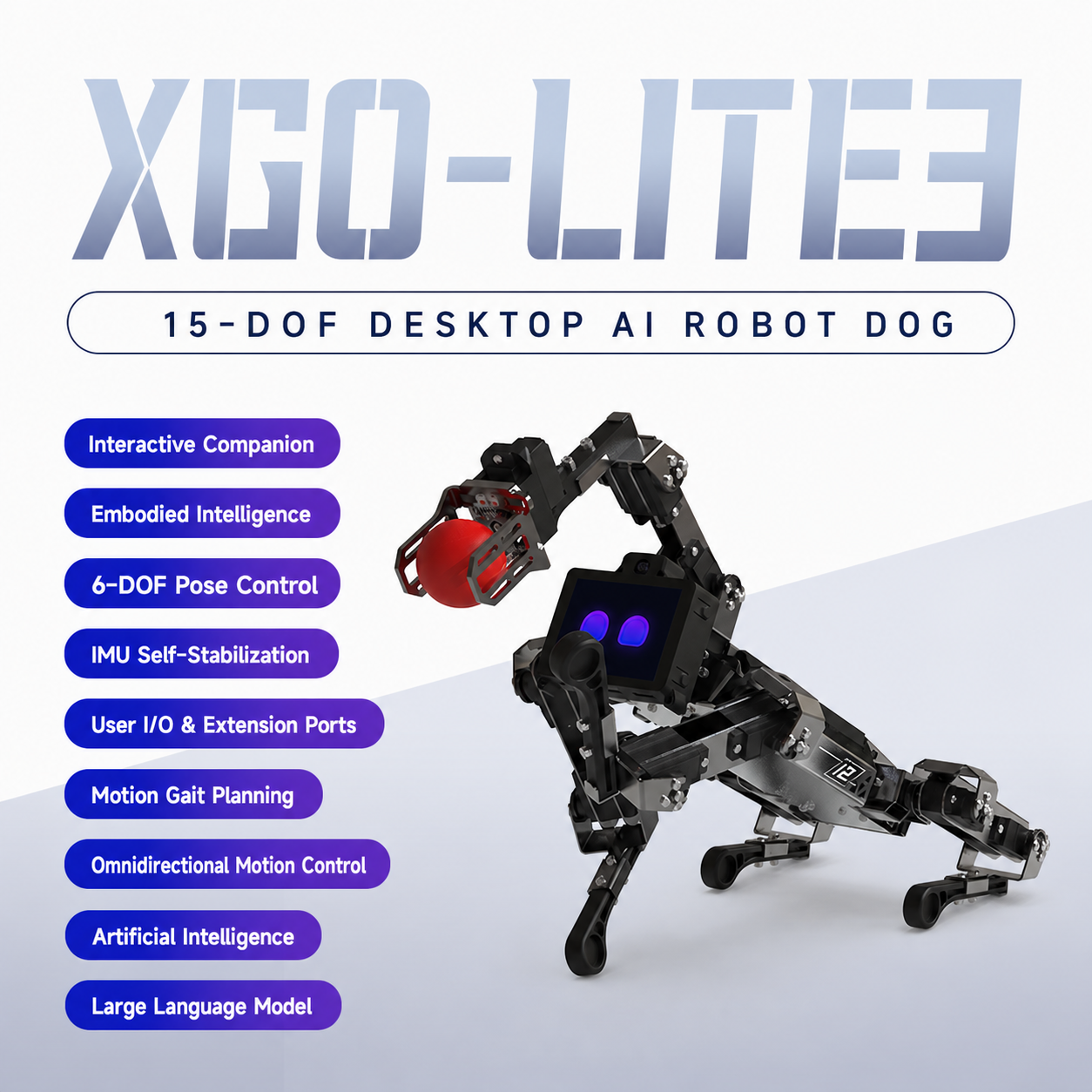 XGO-lite3, World’s First Raspberry Pi Robotic Dog with An Arm
