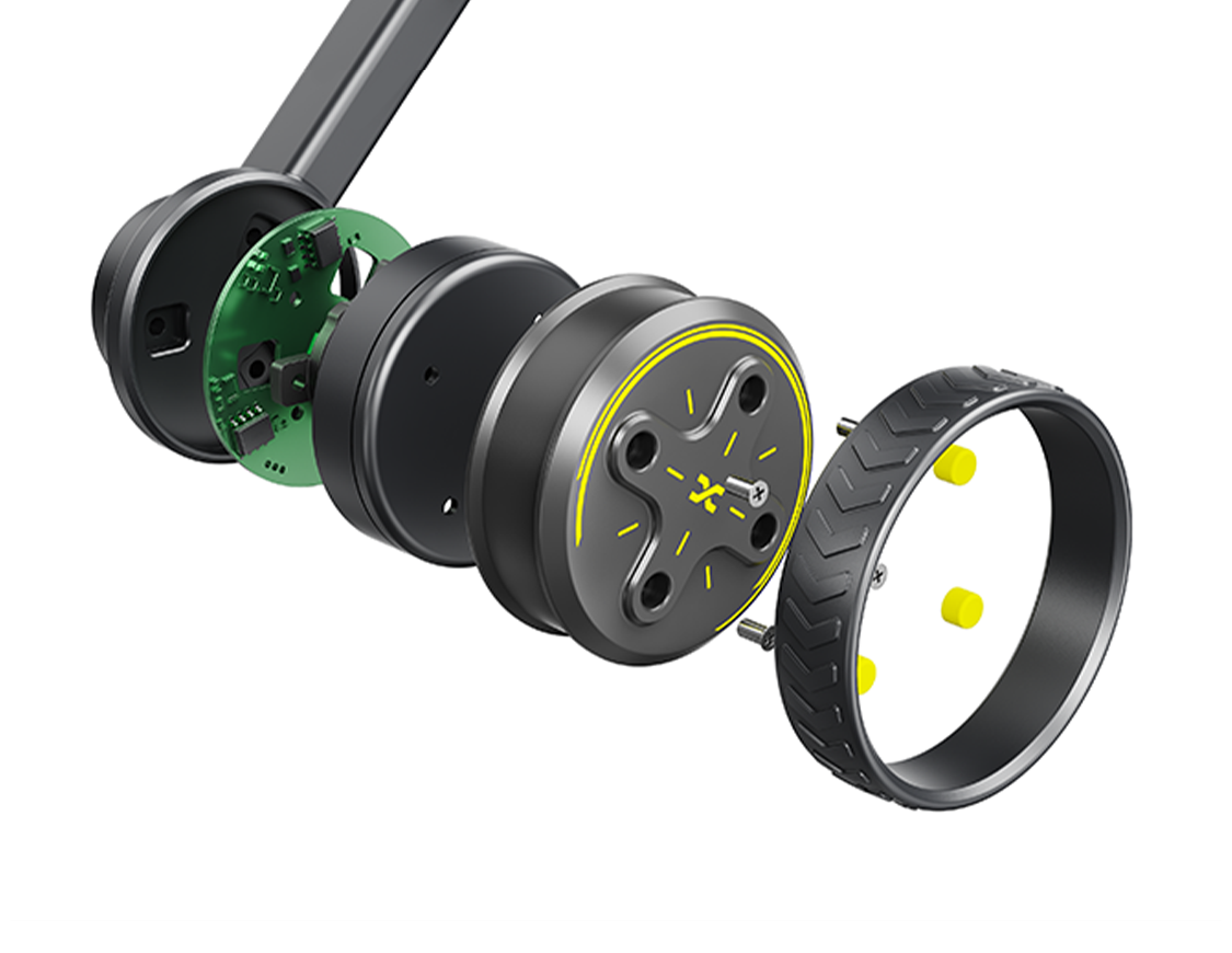 Components inside the powered wheel module